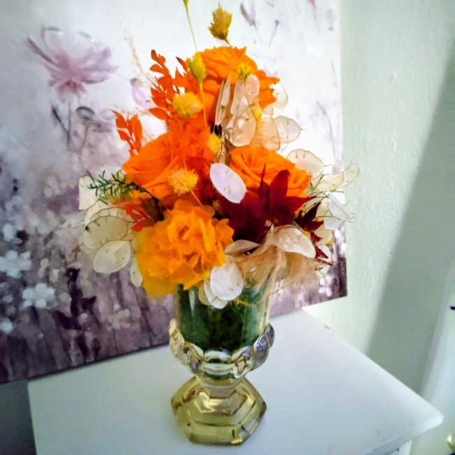 Arrangement dans les tons oranges